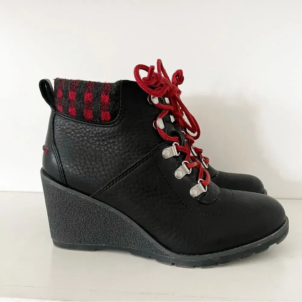 Sperry Top Slider Celeste Bliss Booties Wedge Black Leather Women's Size 8